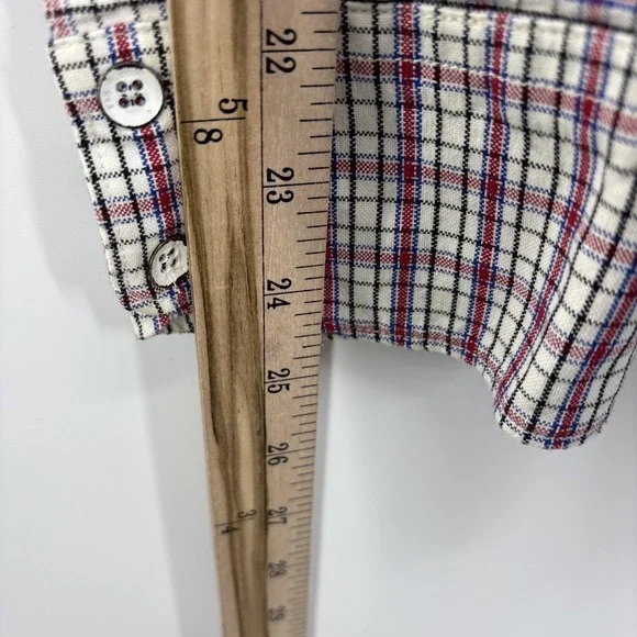 Rag & Bone New York Mens Button Down Shirt Fit 2 Red Plaid Cotton XXL City - Picture 8 of 11